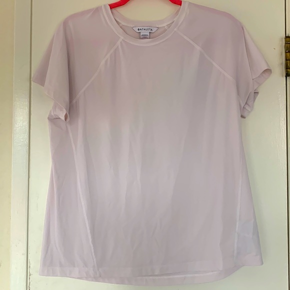 Athleta Baleaf Soft Pink Sports Tee - Picture 1 of 5